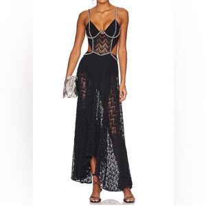 PatBO x Alessandra Ambrosio Hand-Beaded Bustier Dress